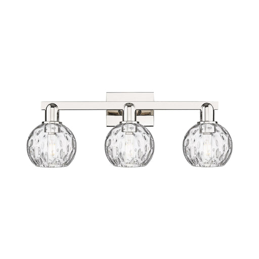 Innovations Athens Water Glass 25in 3-Light Bath Vanity Light | Industrial Polished Nickel and Clear Glass | Bathroom Vanity | Model 716-3W-PN-G1215-6