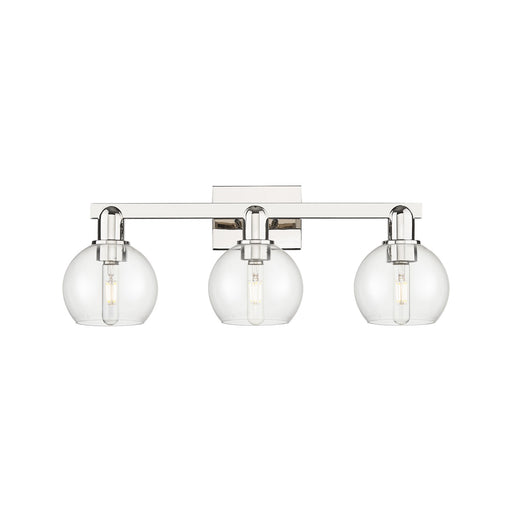 Innovations Athens 25in 3-Light Bath Vanity | Industrial Polished Nickel and Clear Glass | Bathroom Vanity Light | 24.88 x 7.44 x | Model 716-3W-PN-G122-6