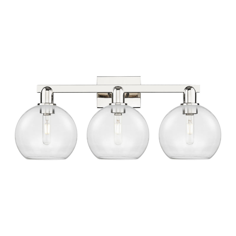 Innovations Athens 27in 3-Light Bath Vanity Light | Industrial Polished Nickel and Clear Glass | Bathroom Vanity & Powder Room | Model 716-3W-PN-G122-8