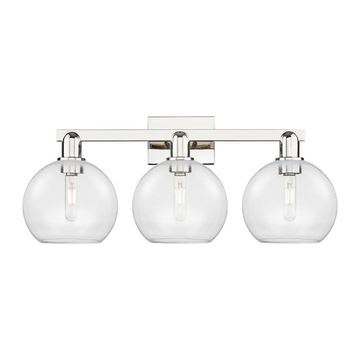 Innovations Athens 27in 3-Light Bath Vanity Light | Industrial Polished Nickel and Clear Glass | Bathroom Vanity & Powder Room | Model 716-3W-PN-G122-8