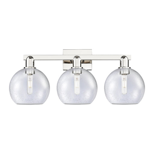 Innovations Athens 27in 3-Light Bath Vanity Light | Industrial Polished Nickel and Seedy Glass | Bathroom Vanity Lighting | 27 x | Model 716-3W-PN-G124-8