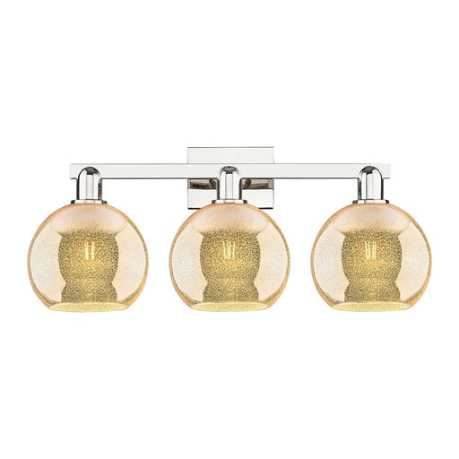 Innovations Athens 27in 3-Light Bath Vanity Light | Industrial Polished Nickel and Mercury Glass | Bathroom Vanity | 27 x 11.75 x | Model 716-3W-PN-G128-8