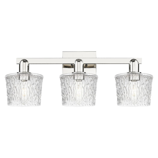 Innovations Niagara 26in 3-Light Bath Vanity Light | Industrial Modern Polished Nickel and Clear Glass | Bathroom Vanity | 25.5 x | Model 716-3W-PN-G402