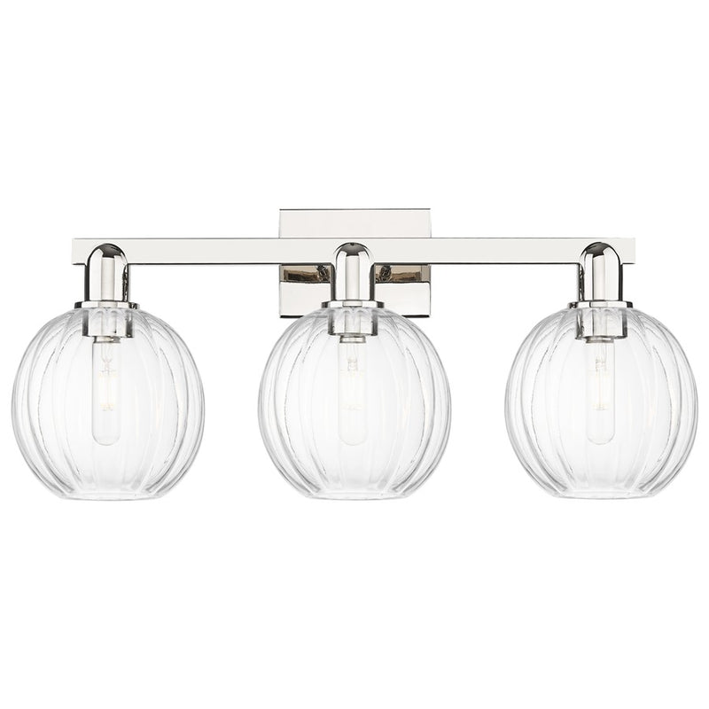 Innovations Preston 3Lt 26" Globe Bath, PN/Clear - 716-3W-PN-G458-7CL