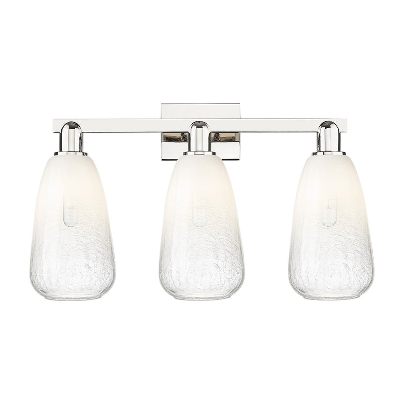 Innovations Brookhaven Almond 26in 3-Light Bath Vanity Light | Industrial Polished Nickel and Opal Glass | Bathroom Vanity | 25 | Model 716-3W-PN-G480-6OP