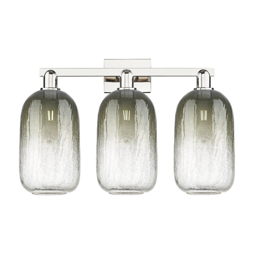 Innovations Brookhaven Cloche 26in 3-Light Bath Vanity Light | Industrial Polished Nickel and Slate Glass | Bathroom Vanity | Model 716-3W-PN-G482-7SL