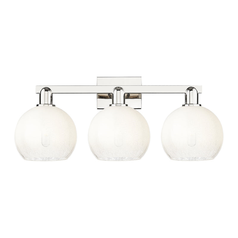 Innovations Brookhaven Globe 27in 3-Light Bath Vanity Light | Industrial Polished Nickel and Opal Glass | Bathroom Vanity | 27 | Model 716-3W-PN-G483-8OP