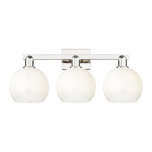 Innovations Brookhaven Globe 27in 3-Light Bath Vanity Light | Industrial Polished Nickel and Opal Glass | Bathroom Vanity | 27 | Model 716-3W-PN-G483-8OP