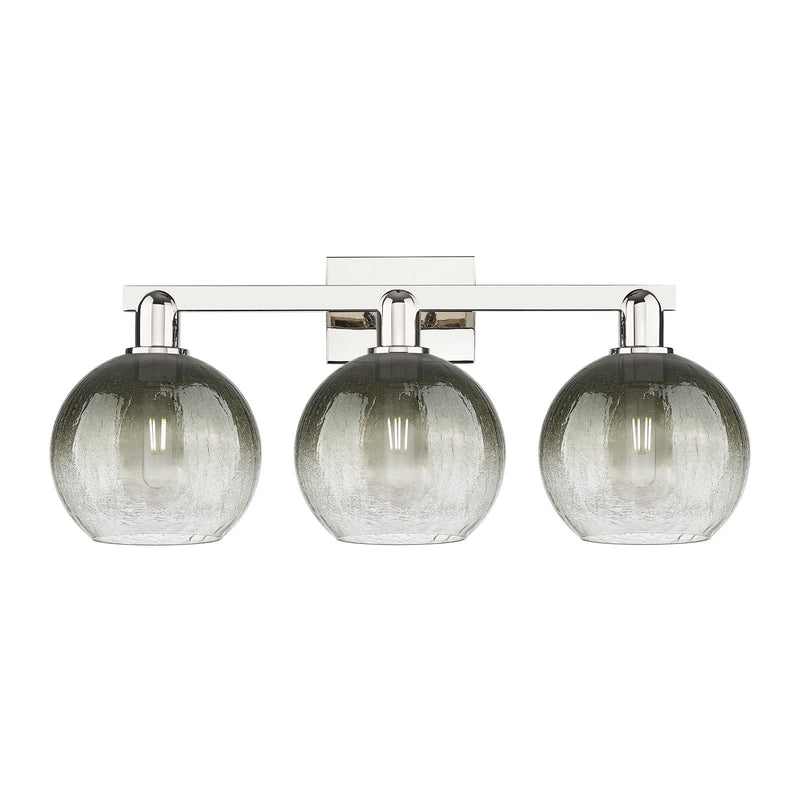 Innovations Brookhaven Globe 26.88in 3-Light Bath Vanity Light | Industrial Polished Nickel and Slate Glass | Bathroom Vanity | Model 716-3W-PN-G483-8SL