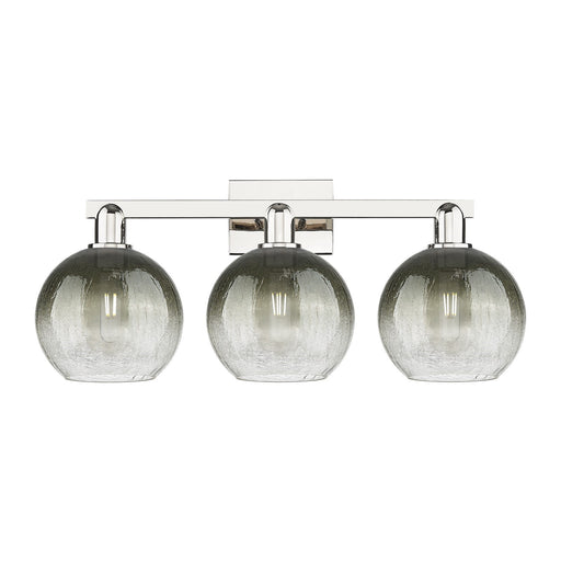 Innovations Brookhaven Globe 26.88in 3-Light Bath Vanity Light | Industrial Polished Nickel and Slate Glass | Bathroom Vanity | Model 716-3W-PN-G483-8SL