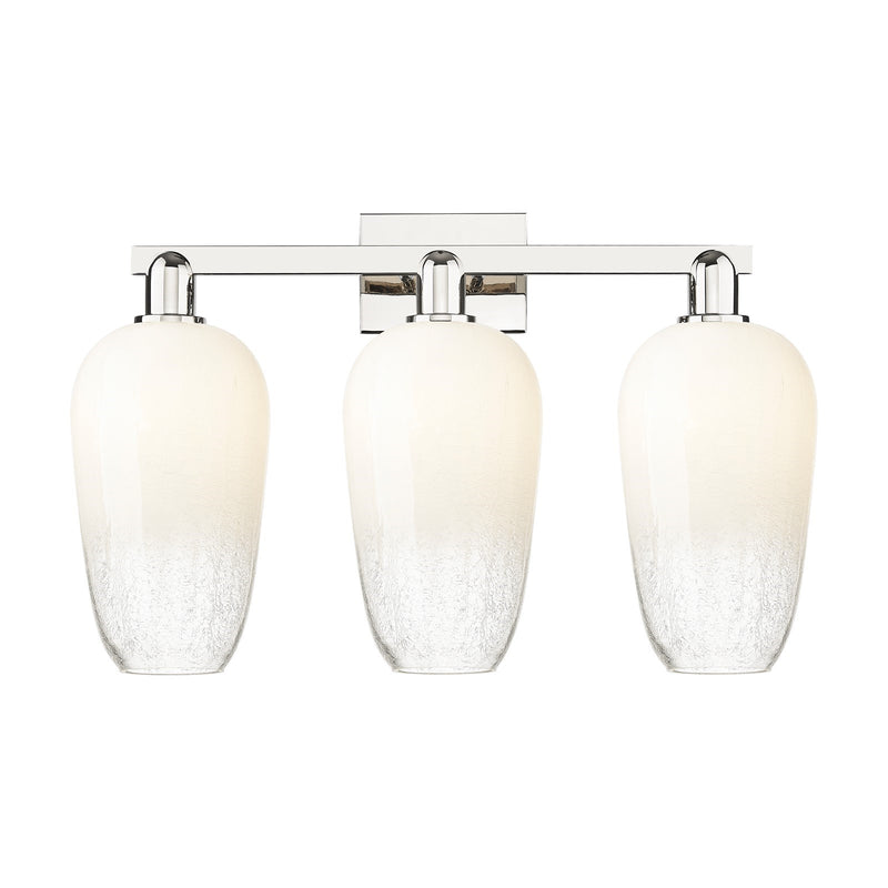 Innovations Brookhaven Flute 26in 3-Light Bath Vanity | Industrial Transitional Polished Nickel and Opal Glass | Bathroom | Model 716-3W-PN-G484-7OP