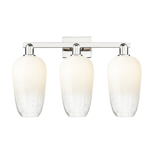 Innovations Brookhaven Flute 26in 3-Light Bath Vanity | Industrial Transitional Polished Nickel and Opal Glass | Bathroom | Model 716-3W-PN-G484-7OP