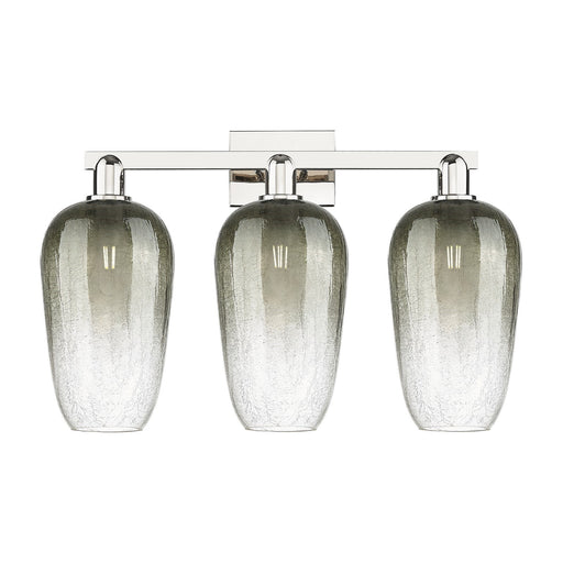 Innovations Brookhaven Flute 26in 3-Light Bath Vanity Light | Industrial Transitional Polished Nickel Steel and Slate Glass | Model 716-3W-PN-G484-7SL