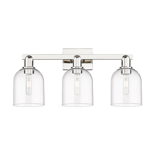 Innovations Bella 25in 3-Light Bath Vanity | Industrial Polished Nickel and Clear Glass | Bathroom Vanity Light | 24.5 x 11.25 | Model 716-3W-PN-G558-6CL