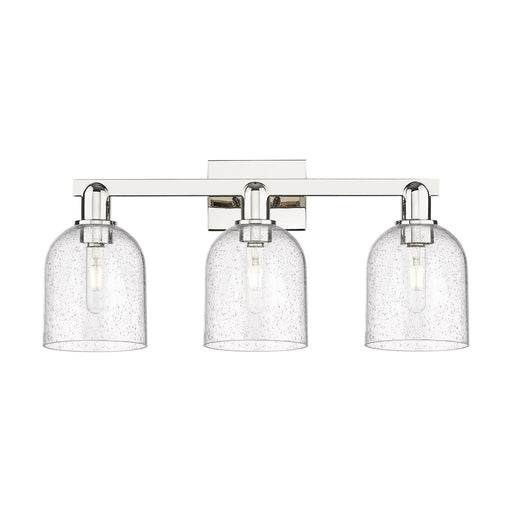 Innovations Bella 25in 3-Light Bath Vanity Light | Industrial Polished Nickel Steel and Seedy Glass | Bathroom Vanity | 24.5 x | Model 716-3W-PN-G558-6SDY