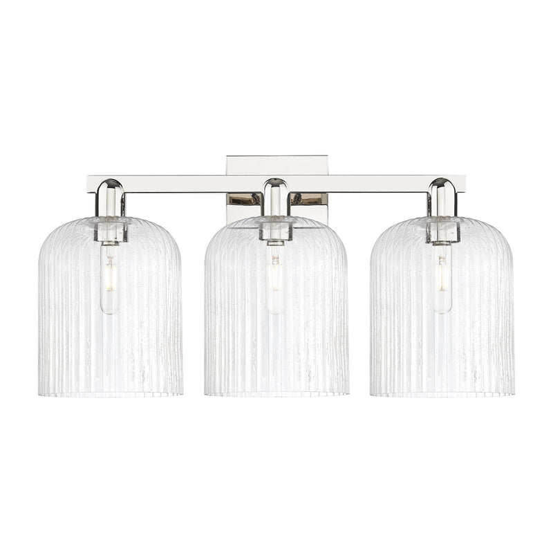 Innovations Bridal Veil 27in 3-Light Bath Vanity Light | Industrial Polished Nickel and Seedy Glass | Bathroom Vanity | 27 x | Model 716-3W-PN-G559-8SDY