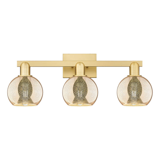Innovations Athens 24in 3-Light Bath Vanity Light | Industrial Satin Gold Steel and Mercury Glass | Bathroom Vanity | 23.88 x | Model 716-3W-SG-G128-6