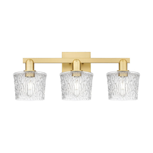 Innovations Niagara 26in 3-Light Bath Vanity Light | Industrial Satin Gold Steel and Clear Glass | Bathroom Vanity | 25.5 x 10.25 x | Model 716-3W-SG-G402