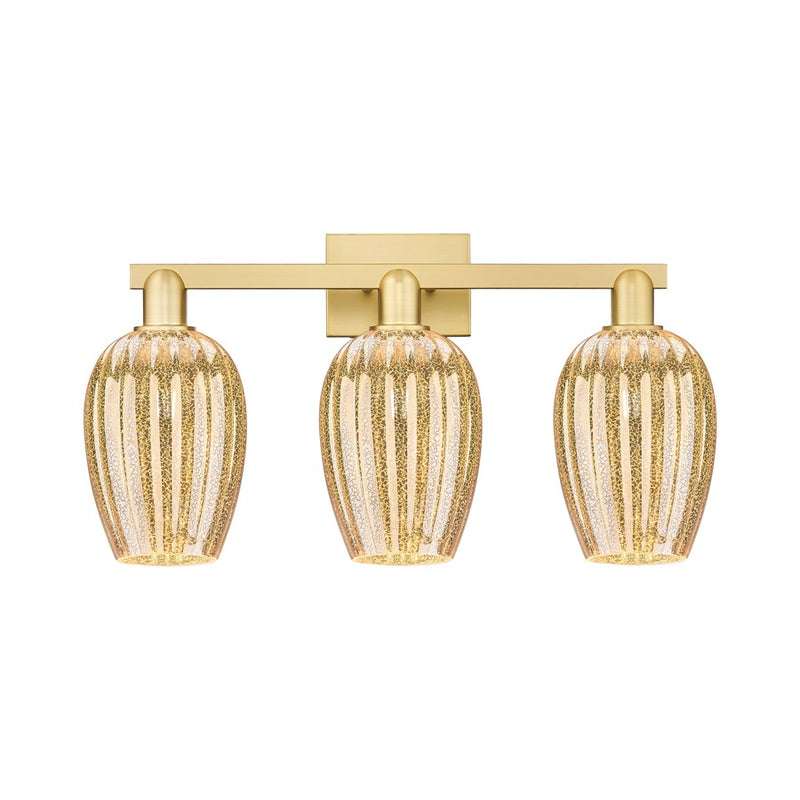 Innovations Preston 3Lt 26" Flute Bath Light, Gold/Mercury - 716-3W-SG-G457-6ME