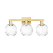 Innovations Preston 3Lt 26" Globe Bath Light, Gold/Clear - 716-3W-SG-G458-7CL