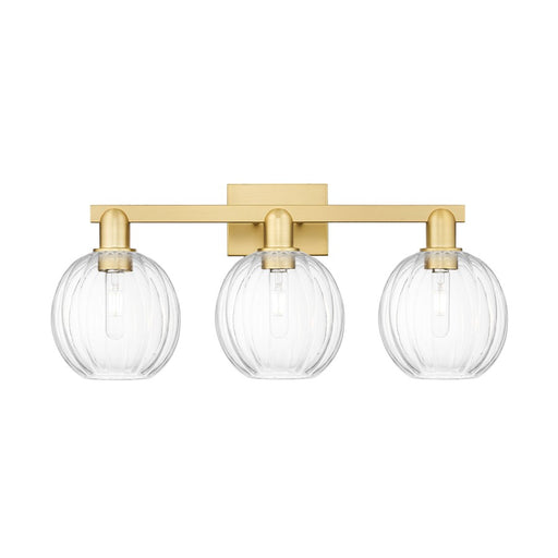 Innovations Preston 3Lt 26" Globe Bath Light, Gold/Clear