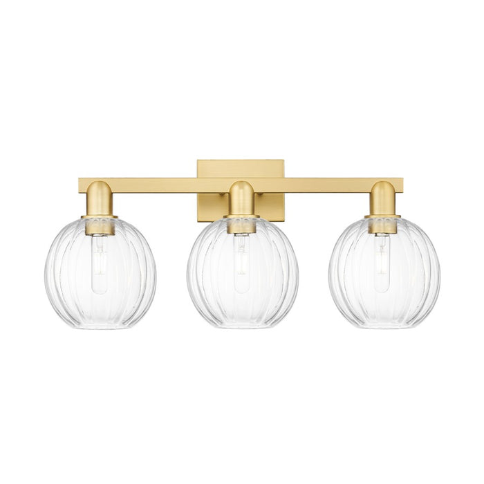 Innovations Preston 3Lt 26" Globe Bath Light, Gold/Clear