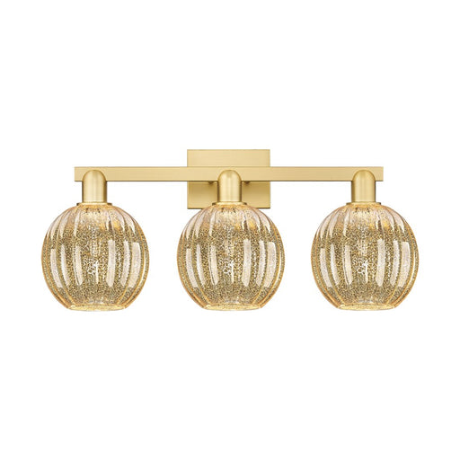 Innovations Preston 3Lt 26" Globe Bath Light, Gold/Mercury