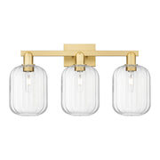 Innovations Preston 3Lt 26" Jar Bath Light, Gold/Clear - 716-3W-SG-G460-7CL
