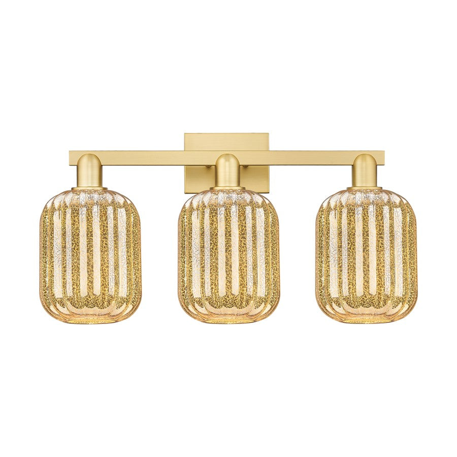 Innovations Preston 3Lt 26" Jar Bath Light, Gold/Mercury - 716-3W-SG-G460-7ME