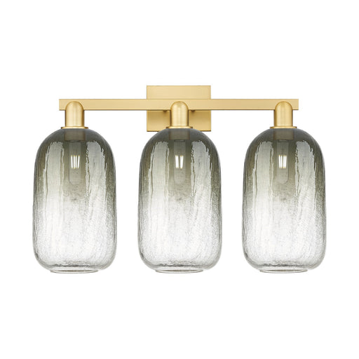 Innovations Brookhaven Cloche 26in 3-Light Bath Vanity | Industrial Satin Gold Steel and Slate Glass | Bathroom & Powder Room | Model 716-3W-SG-G482-7SL