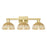 Innovations Natural Ballston Dome 3Lt 26" Bath, Gold/Nat - 716-3W-SG-NBD2-75-NAT