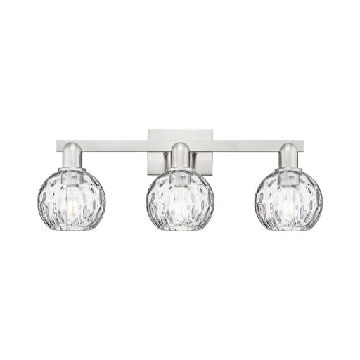 Innovations Athens Water Glass 25in 3-Light Bath Vanity | Industrial Brushed Satin Nickel and Clear Glass | Bathroom Vanity | Model 716-3W-SN-G1215-6