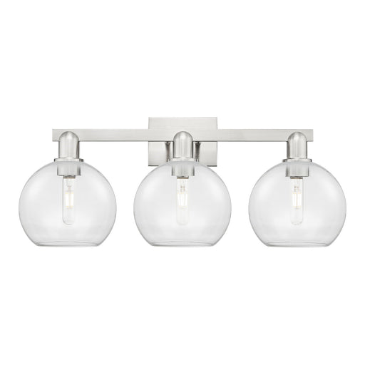 Innovations Athens 27in 3-Light Bath Vanity | Brushed Satin Nickel Steel and Clear Glass | Bathroom Vanity Light | 27 x 11.75 x | Model 716-3W-SN-G122-8