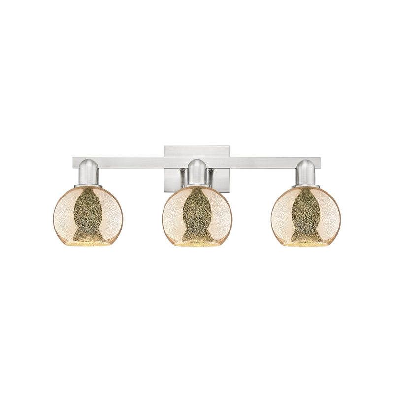 Innovations Athens 24in 3-Light Bath Vanity Light | Industrial Brushed Satin Nickel and Mercury Glass | Bathroom Vanity | 23.88 x | Model 716-3W-SN-G128-6