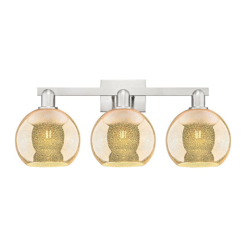 Innovations Athens 27in 3-Light Bath Vanity | Industrial Brushed Satin Nickel and Mercury Glass | Bathroom Vanity & Powder Room | Model 716-3W-SN-G128-8