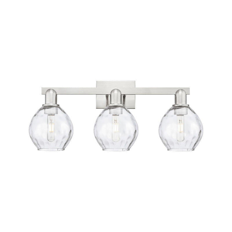 Innovations Waverly 25in 3-Light Bath Vanity | Industrial Brushed Satin Nickel and Clear Glass | Bathroom Vanity & Powder Room | 25 | Model 716-3W-SN-G362