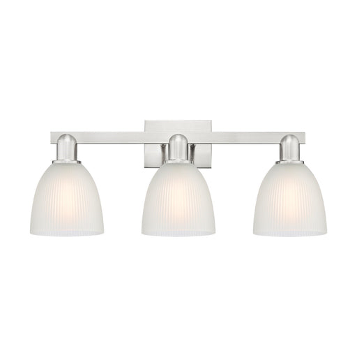 Innovations Castile 25in 3-Light Bath Vanity | Industrial Brushed Satin Nickel and White Glass | Bathroom Vanity | 25 x 7.5 x 10.75 | Model 716-3W-SN-G381