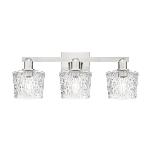 Innovations Niagara 26in 3-Light Bath Vanity Light | Industrial Brushed Satin Nickel and Clear Glass | Bathroom Vanity | 25.5 x | Model 716-3W-SN-G402