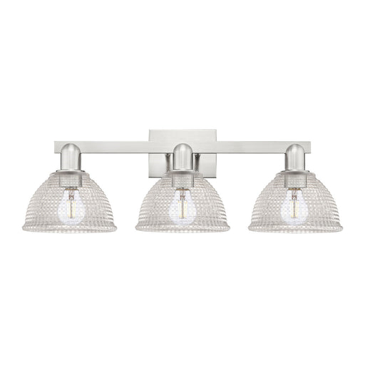 Innovations Arietta 27in 3-Light Bath Vanity | Industrial Brushed Satin Nickel and Clear Glass | Bathroom Vanity Light | 27 x 9.75 | Model 716-3W-SN-G422
