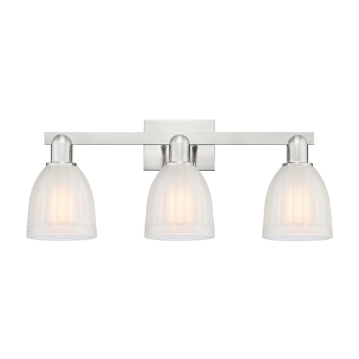Innovations Brookfield 25in 3-Light Bath Vanity Light | Industrial Brushed Satin Nickel and White Frosted Glass | Bathroom Vanity | Model 716-3W-SN-G441