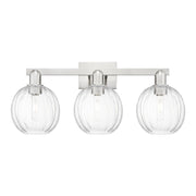 Innovations Preston 3Lt 26" Globe Bath, Satin Nickel/Clear - 716-3W-SN-G458-7CL
