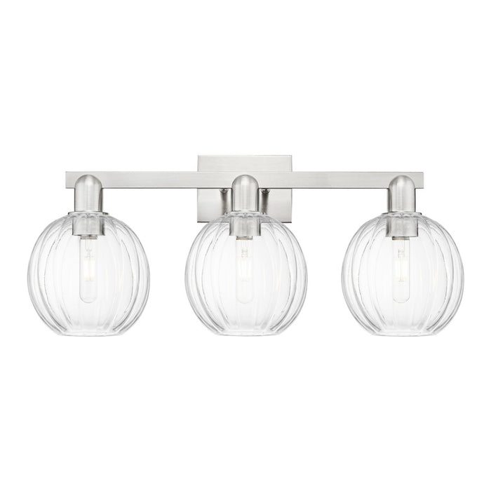 Innovations Preston 3Lt 26" Globe Bath, Satin Nickel/Clear - 716-3W-SN-G458-7CL