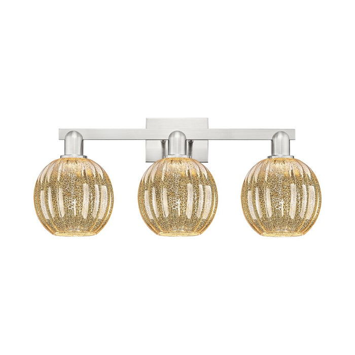 Innovations Preston 3Lt 26" Globe Bath, SN/Mercury - 716-3W-SN-G458-7ME