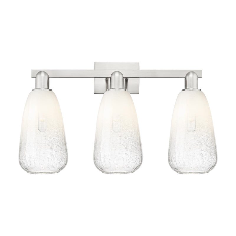 Innovations Brookhaven Almond 26in 3-Light Bath Vanity Light | Industrial Brushed Satin Nickel and Opal Glass | Bathroom Vanity | Model 716-3W-SN-G480-6OP