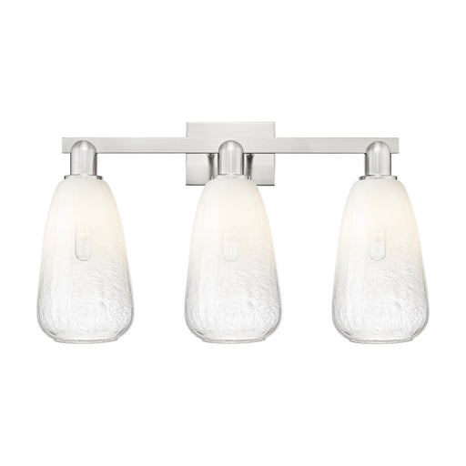 Innovations Brookhaven Almond 26in 3-Light Bath Vanity Light | Industrial Brushed Satin Nickel and Opal Glass | Bathroom Vanity | Model 716-3W-SN-G480-6OP