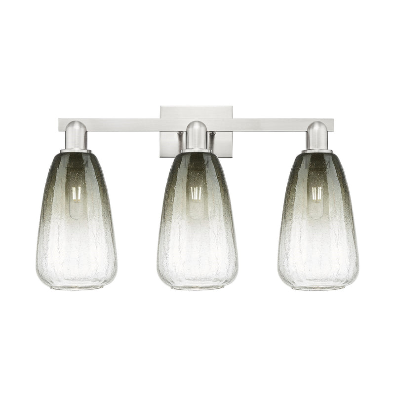 Innovations Brookhaven Almond 26in 3-Light Bath Vanity Light | Industrial Brushed Satin Nickel and Slate Glass | Bathroom | Model 716-3W-SN-G480-6SL