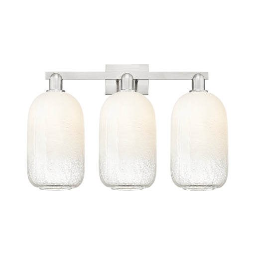Innovations Brookhaven Cloche 26in 3-Light Bath Vanity Light | Industrial Brushed Satin Nickel and Opal Glass | Bathroom Vanity | Model 716-3W-SN-G482-7OP