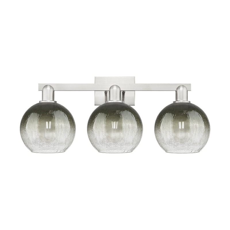 Innovations Brookhaven Globe 27in 3-Light Bath Vanity Light | Industrial Brushed Satin Nickel and Slate Glass | Bathroom Vanity | Model 716-3W-SN-G483-8SL