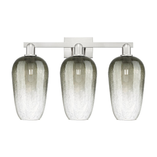 Innovations Brookhaven Flute 26in 3-Light Bath Vanity Light | Industrial Brushed Satin Nickel and Slate Glass | Bathroom Vanity | Model 716-3W-SN-G484-7SL
