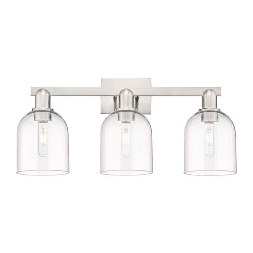 Innovations Bella 25in 3-Light Bath Vanity Light | Industrial Brushed Satin Nickel and Clear Glass | Bathroom Vanity | 24.5 x | Model 716-3W-SN-G558-6CL